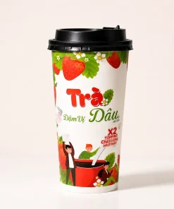 Trà dâu trái cây dạng ly pha sẵn